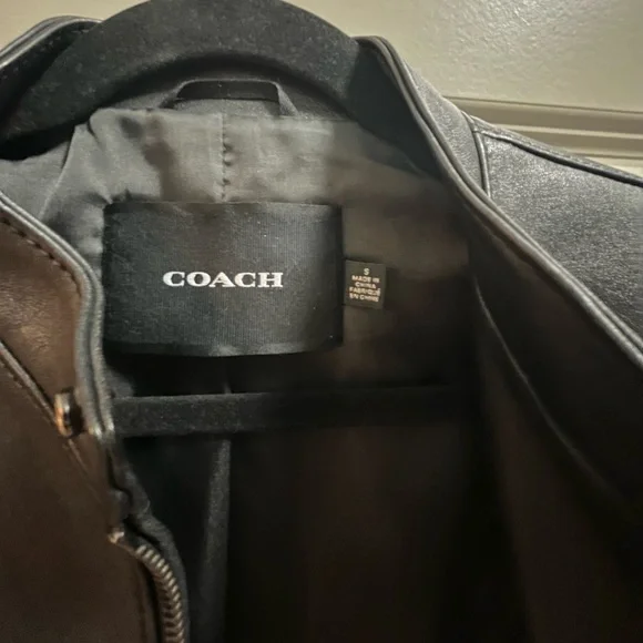 Coach Black Leather Jacket - Picture 4 of 7